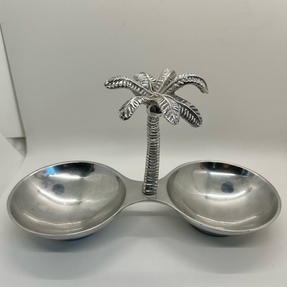 Mariposa Palm Tree Double‎ Bowl/Dish. - Picture 1 of 6